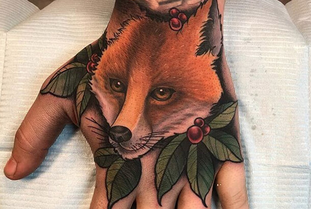 Fox Hand Tattoo